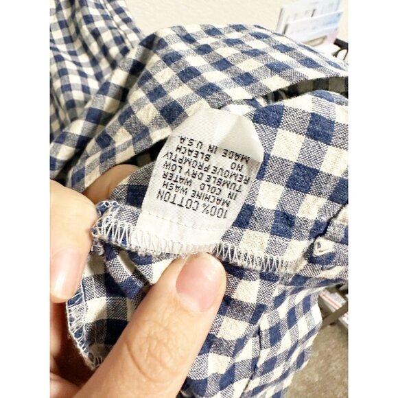 The Podolls Anthropologie Gingham Plaid Tie Waist Shirt Dress Short Sleeve Small - Picture 4 of 6